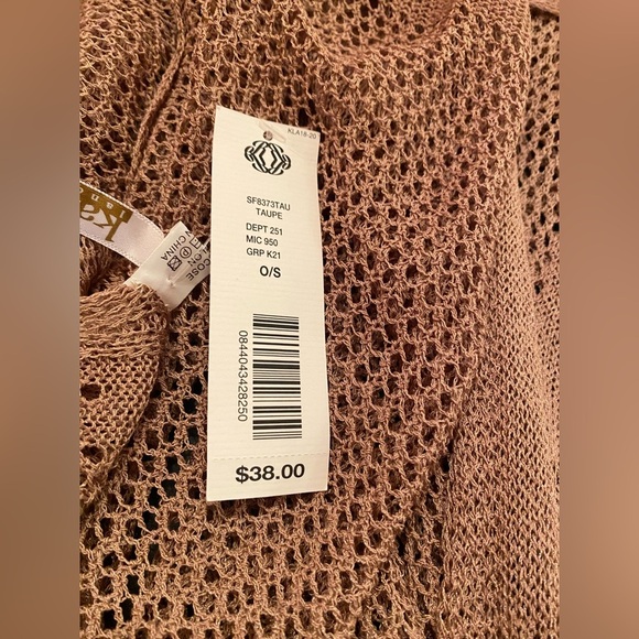 Kate Landry Woman’s Kimono Shawl Cardigan Brown One Size - Picture 4 of 4